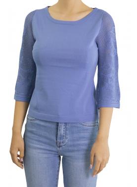 Maglia con manica con ricami 